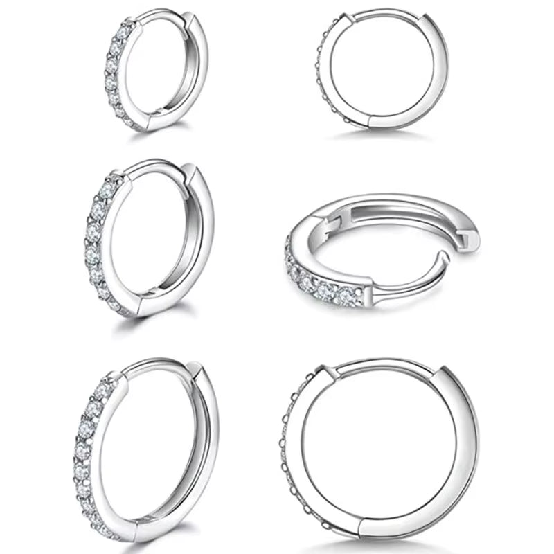 Lumière Mini Crystal Hoop Earrings – Sleek Shine with Subtle Sparkle, Elegant Everyday Jewelry