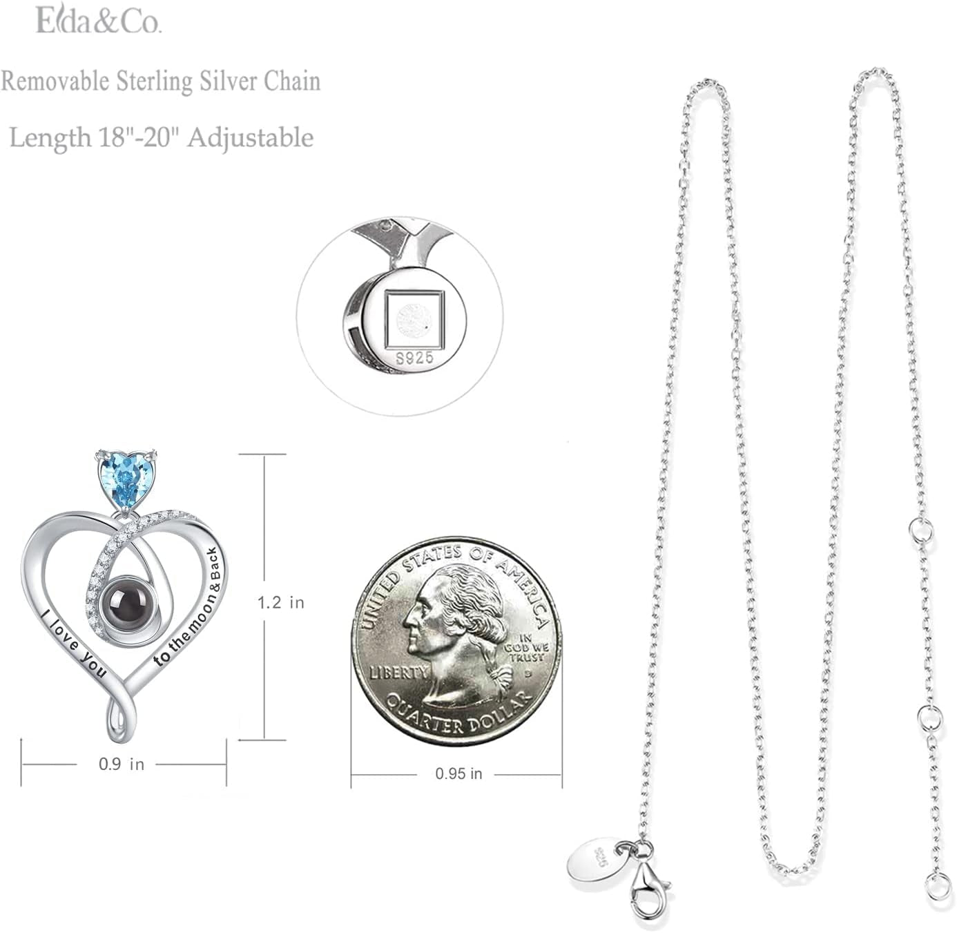 💖 Birthday Gifts for Women – October & November Birthstones Necklace | Pink Tourmaline & Blue Opal Citrine Jewelry | “I Love You” in 100 Languages | 925 Sterling Silver