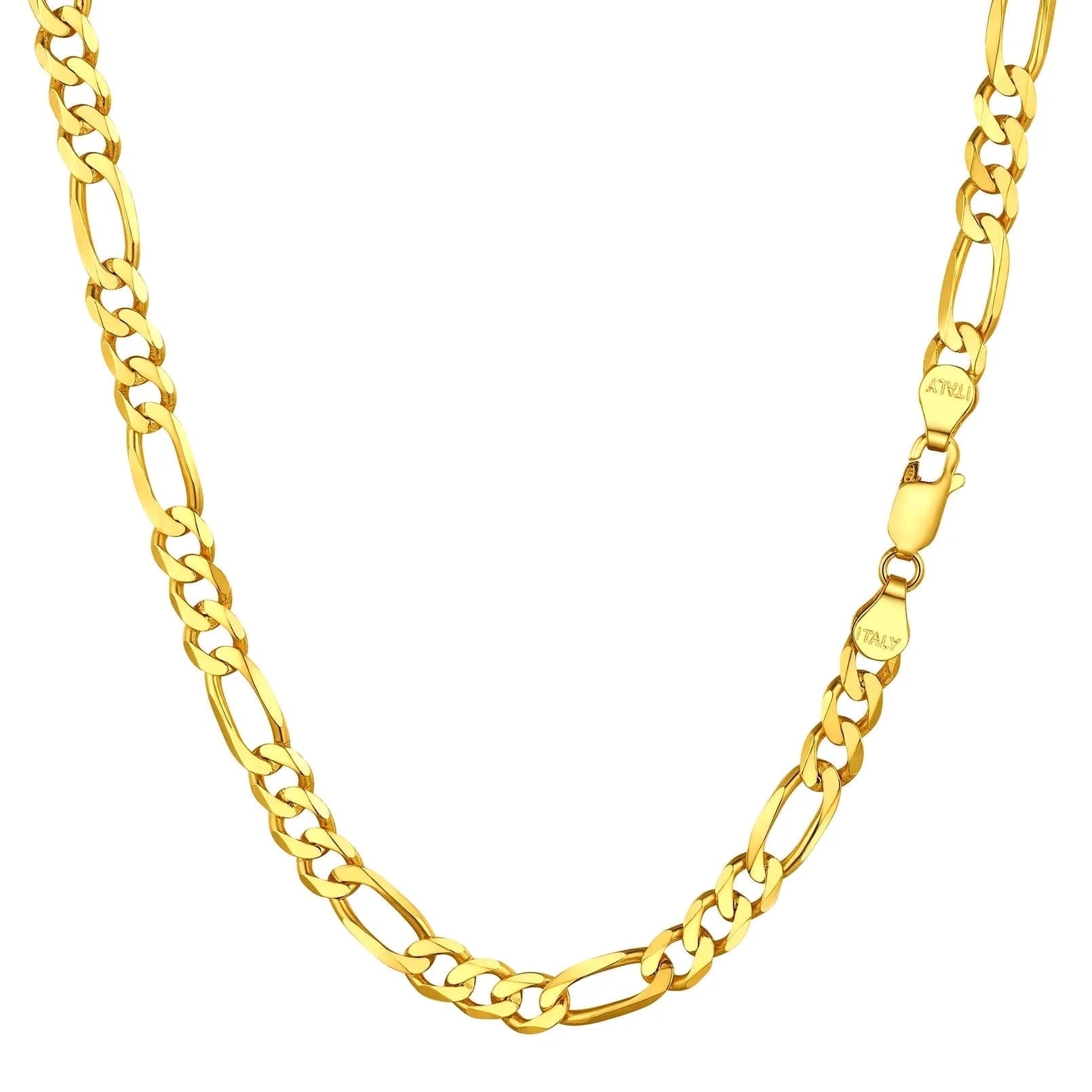 14K Gold Plated Italian 5MM Figaro Chain Necklace for Men & Women – 925 Sterling Silver Core, Classic Style, Daily Wear Gift with Box for Valentine’s Day, Birthday, or Party