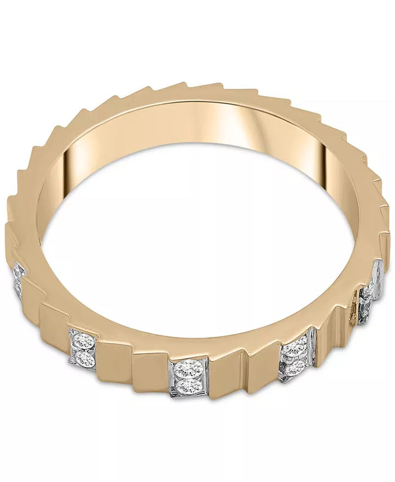 Diamond Textured Band Ring – 1/6 Ct. T.W., Gold Vermeil, Created for Macy’s