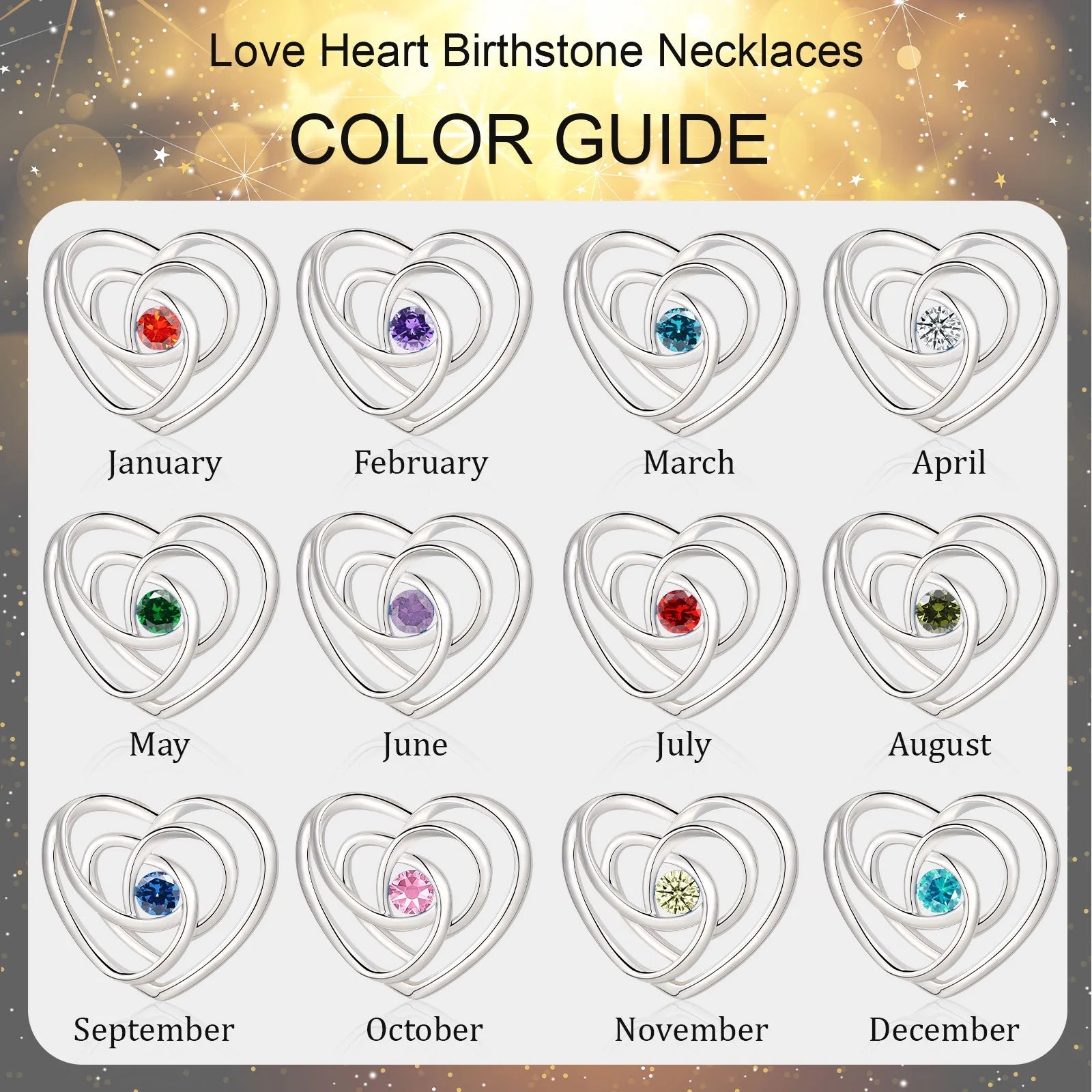 18K White Gold Plated Love Heart Necklace with Red Garnet Pendant – S925 Sterling Silver Birthstone Jewelry for Women