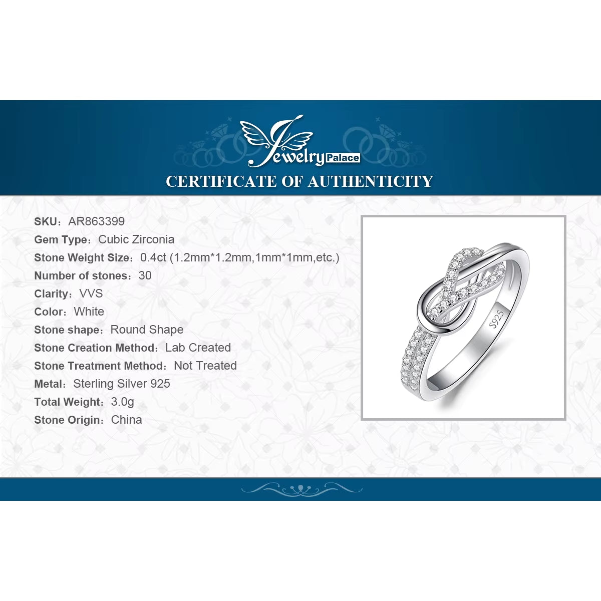 New Arrival Infinity Love Knot Gemstone Ring – 925 Sterling Silver Statement Jewelry for Women