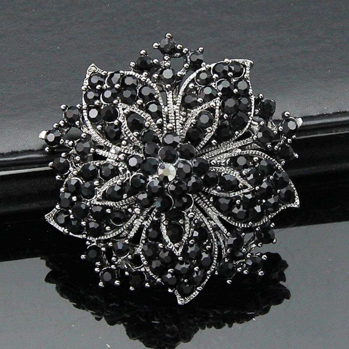 Seven Wolves All-Match Bridal Bouquet Brooch – Large Crystal Rhinestone Wedding Pin for Women