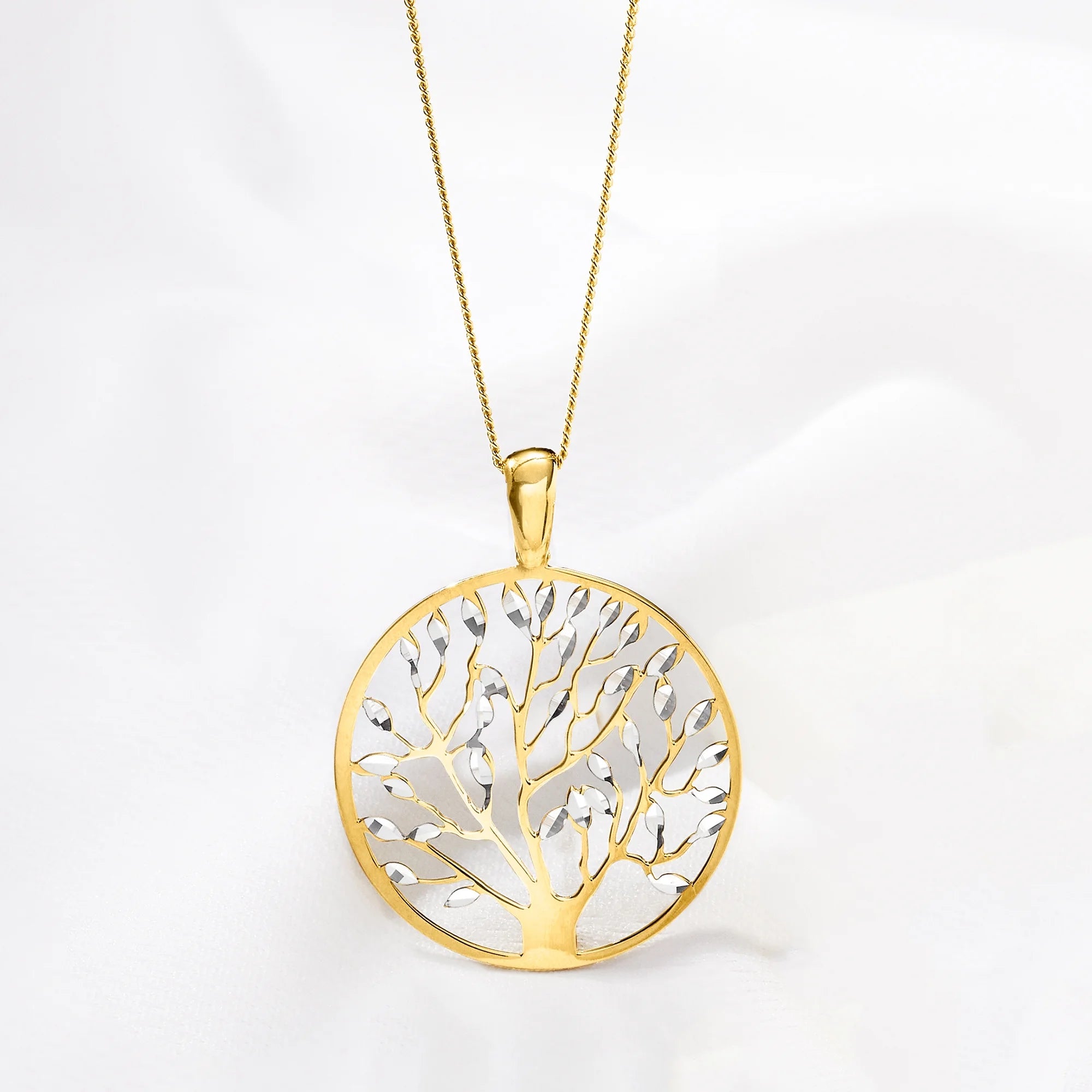 Italian 18Kt Gold over Sterling Cut-Out Tree of Life Pendant Necklace – Women’s Fine Jewelry