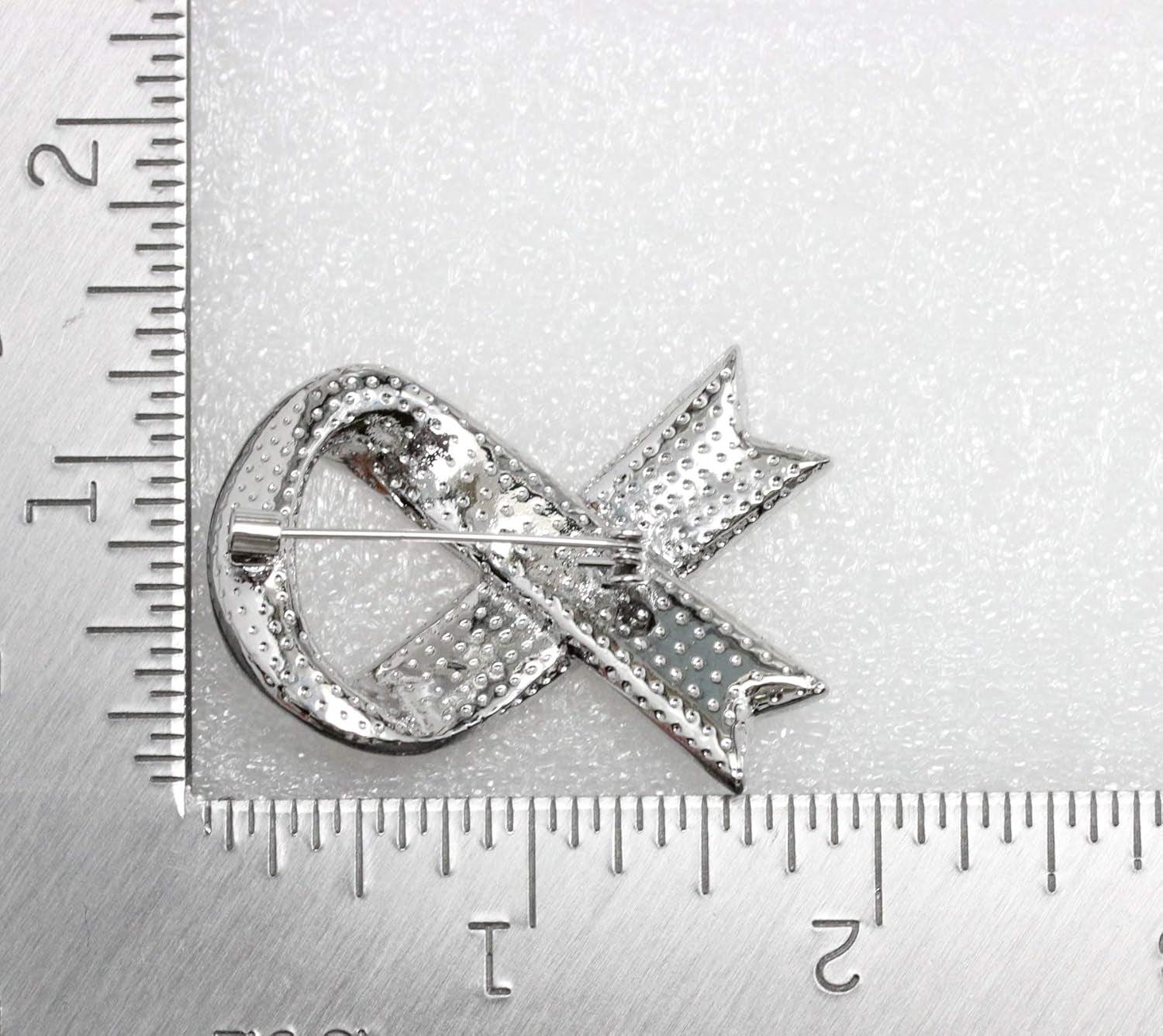 Gorgeous Rhinestone Crystal Awareness Ribbon Brooch Pin – Elegant Support Accessory