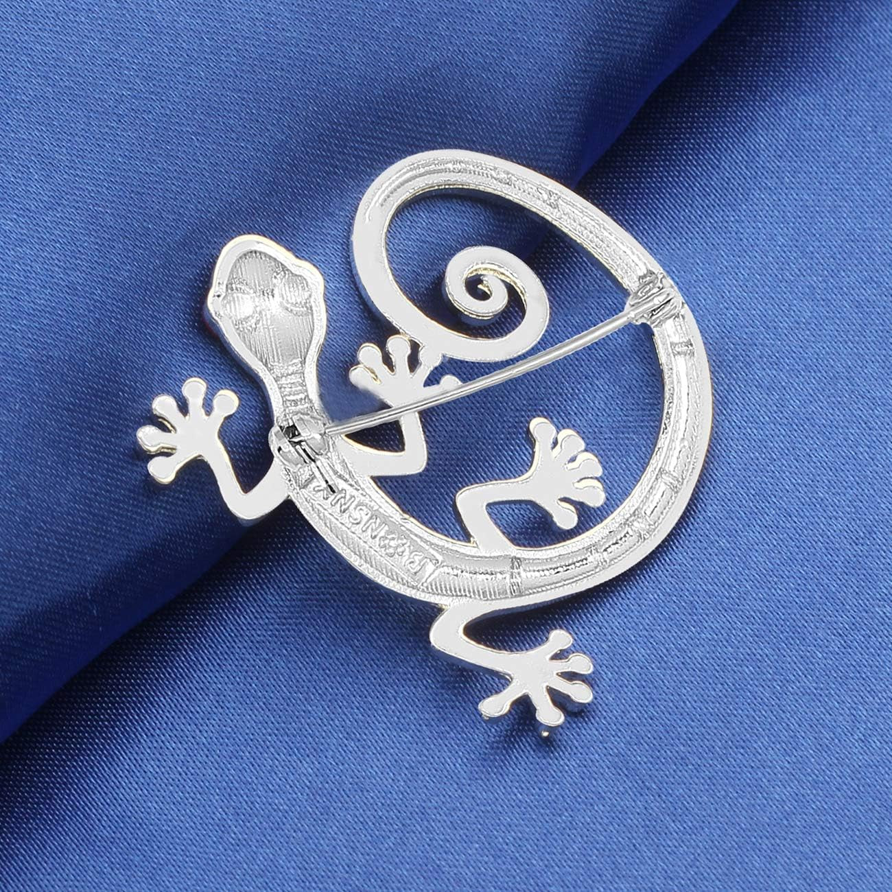 Cute Floral Enamel Gecko Lizard Brooch Pin – 6 Colorful Reptile Animal Jewelry Gifts