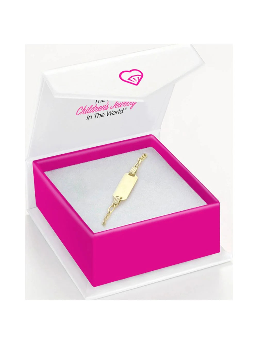 14K Yellow Gold Engravable Figaro Chain ID Bracelet for Baby Girls & Boys – Safe for Sensitive Skin, 5.5" Length, Gift Box Included