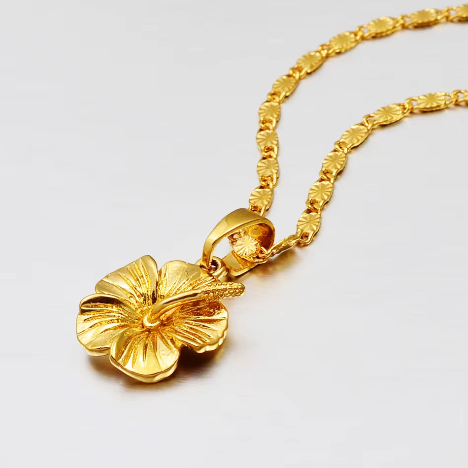 Hawaiian Hibiscus Flower Pendant Necklace – Sterling Silver Symbol of Love, Culture & Tropical Beauty
