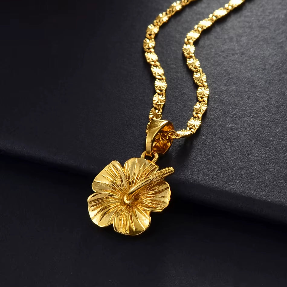 Hawaiian Hibiscus Flower Pendant Necklace – Sterling Silver Symbol of Love, Culture & Tropical Beauty