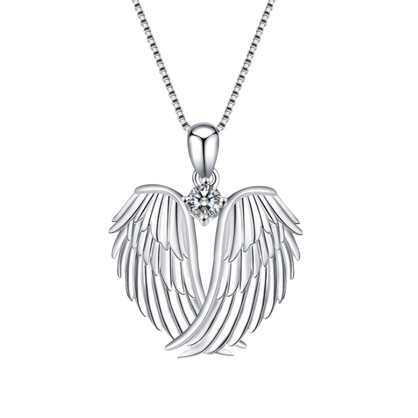 Clearance! Angel Wings Necklace for Women – 925 Silver Guardian Pendant with Birthstone – Meaningful Jewelry Gift