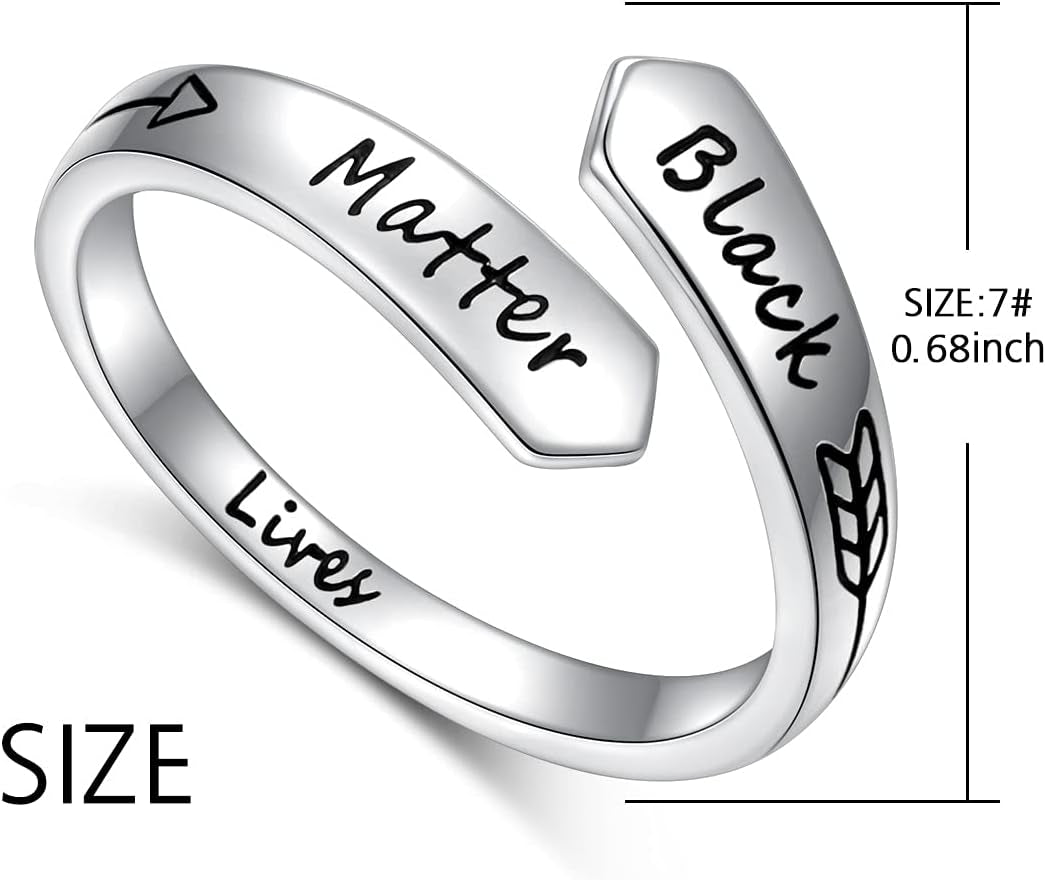 Inspirational Adjustable Ring for Women – 925 Sterling Silver Spiral Wrap "I Am Enough / Keep Going" Engraved Encouragement Jewelry