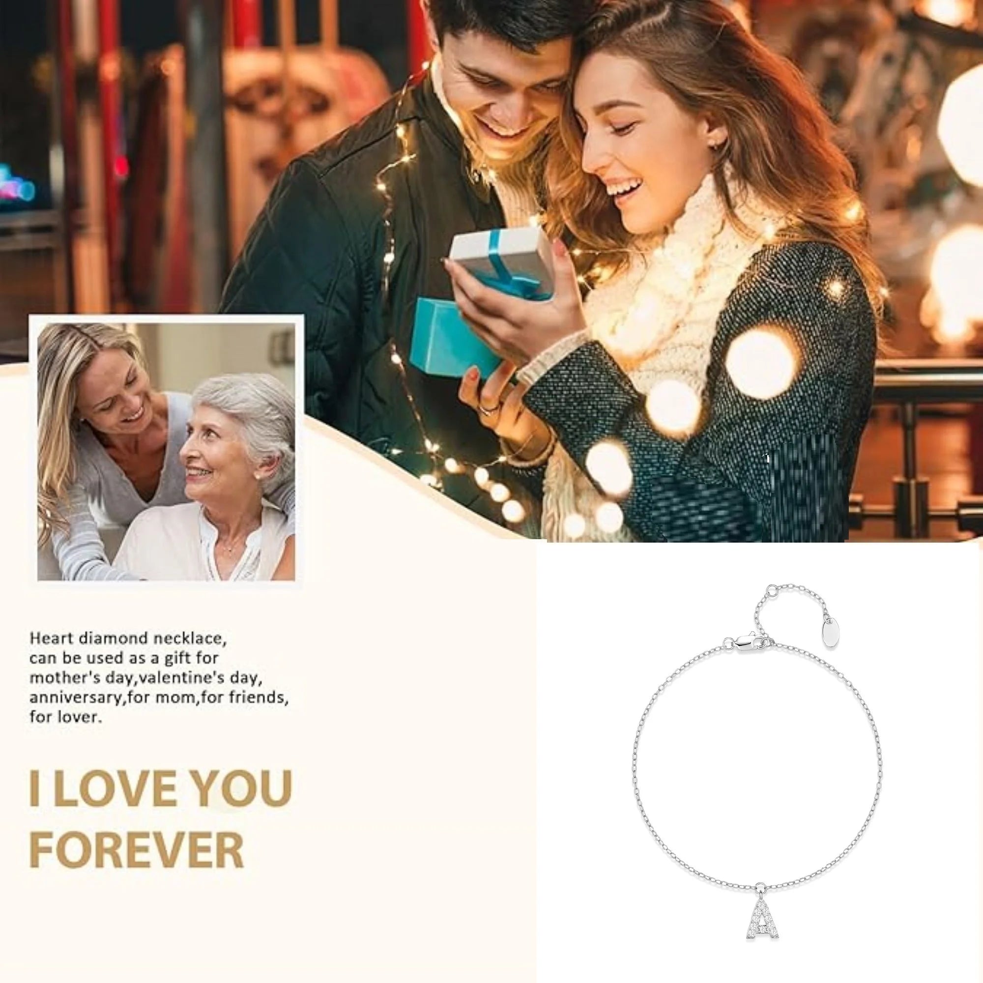 S925 Sterling Silver Initial Bracelets for Women – Dainty A-Z Letter Jewelry, Birthday & Anniversary Gift for Wife or Girlfriend