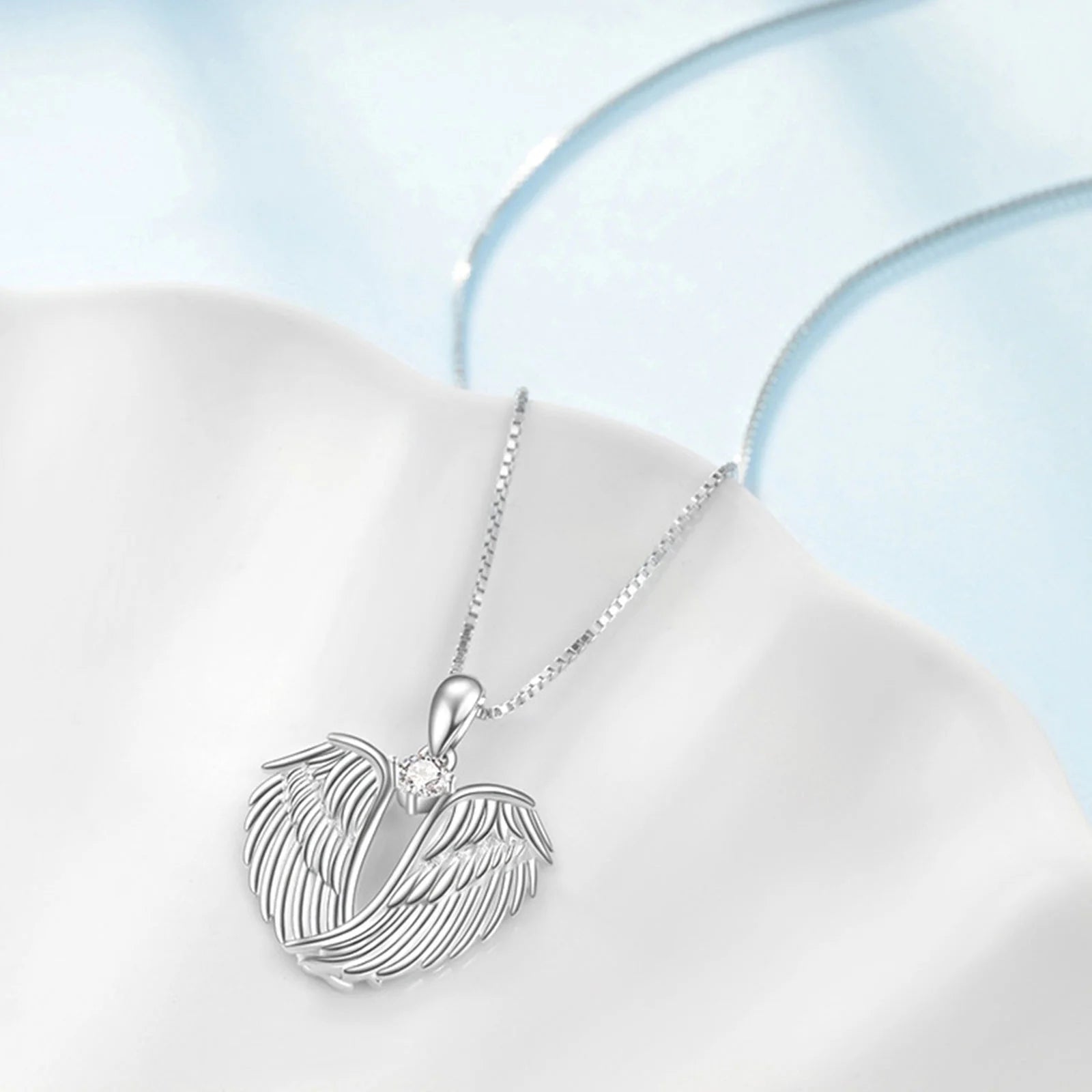 Clearance! Angel Wings Necklace for Women – 925 Silver Guardian Pendant with Birthstone – Meaningful Jewelry Gift