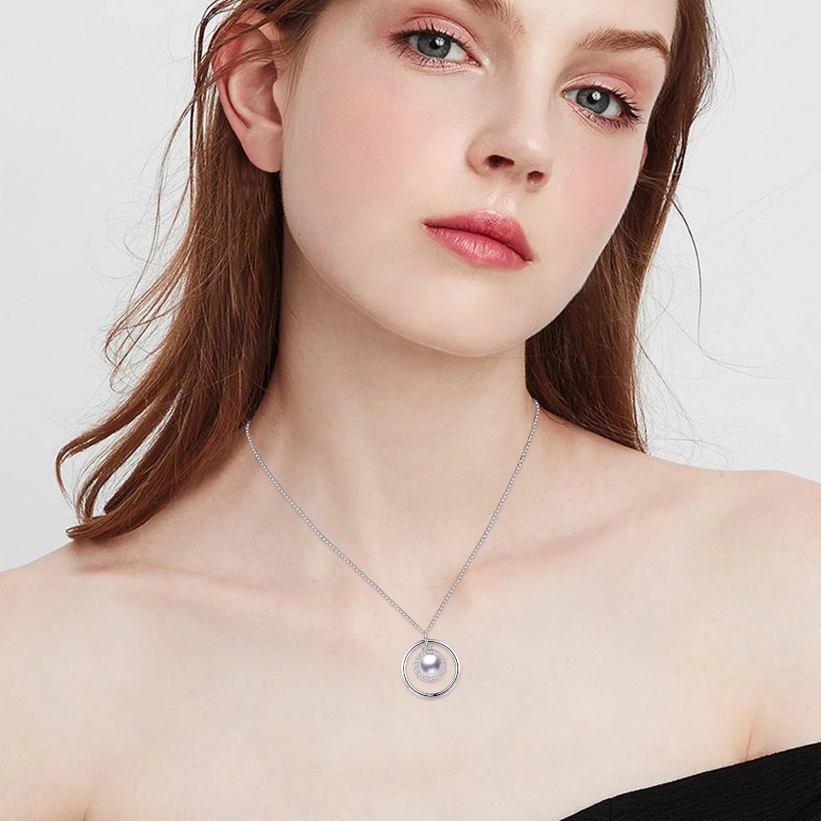 Pearl Necklace for Women – 925 Sterling Silver Pendant Necklace, Elegant Jewelry Gift for Mom, Daughter, Niece – Birthday or Christmas Present