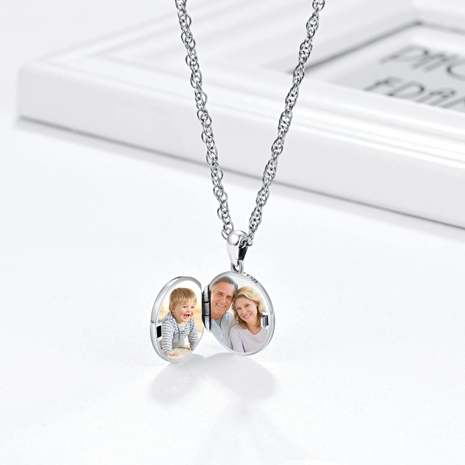 Deer Locket Necklace for Women – S925 Sterling Silver Delicate Pendant with 18+2 Inch Chain