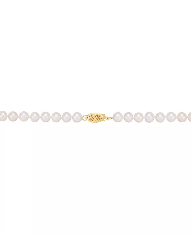 Cultured Freshwater Pearl & Diamond Ribbon Collar Necklace – 1/5 Ct. T.W., 10K Gold, 17"