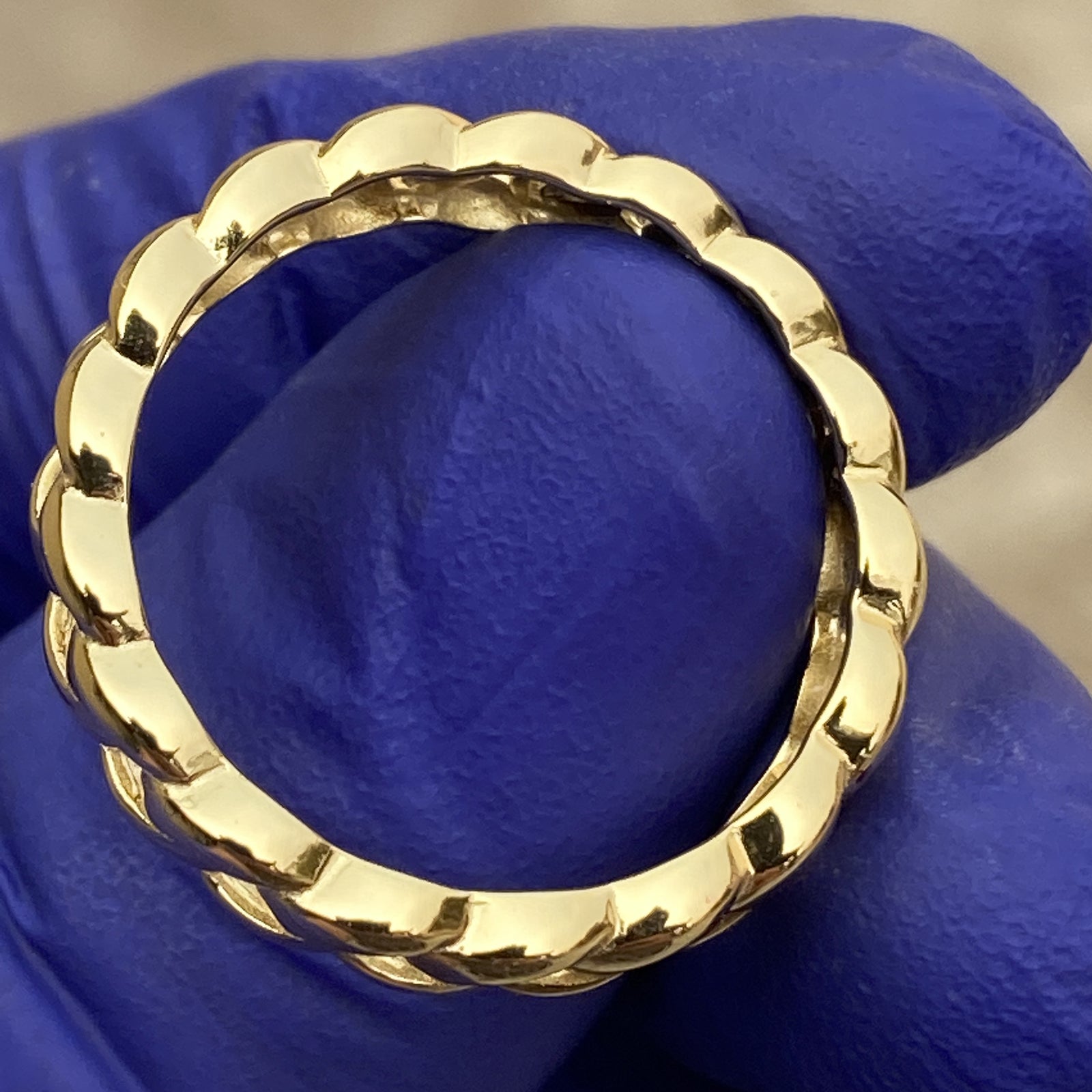 14K Gold Plated over Real 925 Sterling Silver Ring – Plain Miami Cuban Link, Sizes 6–13