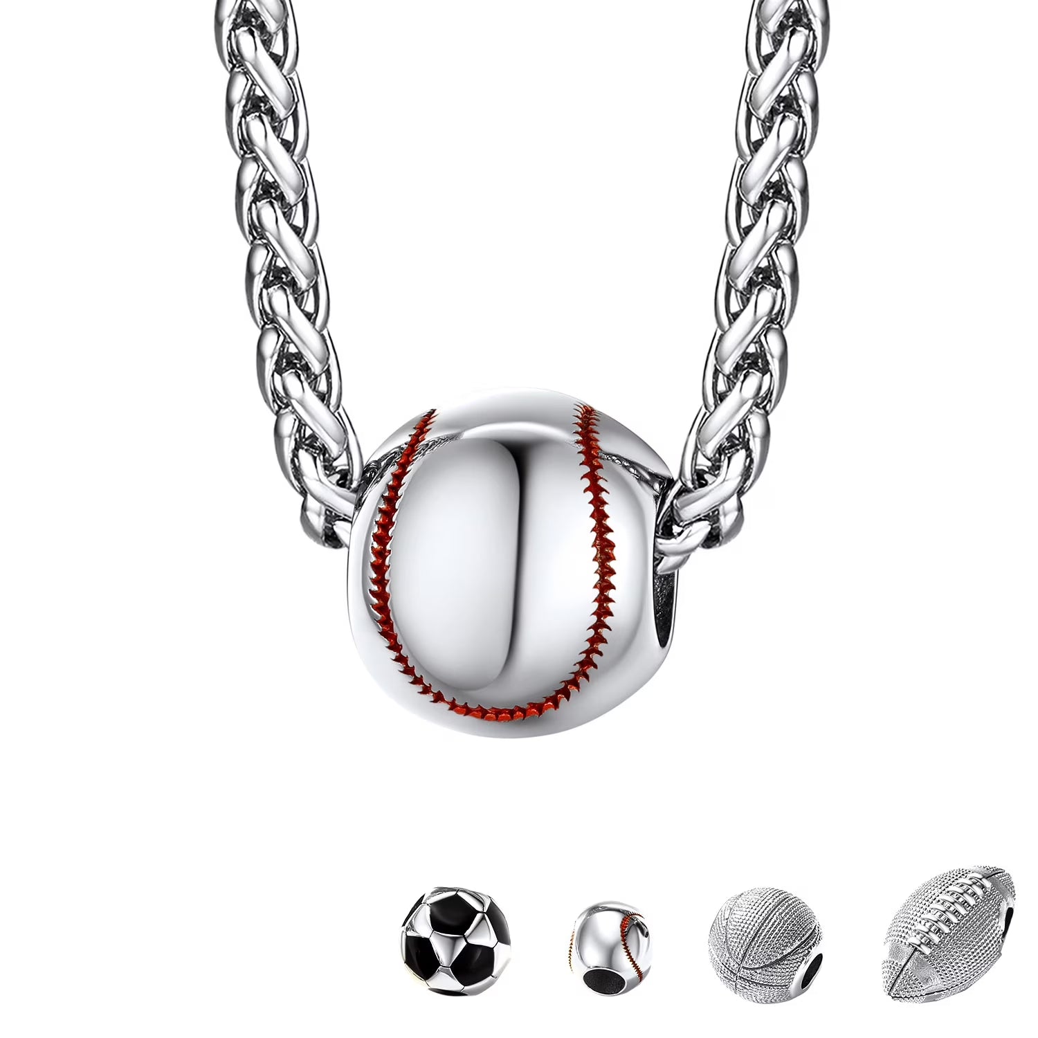 Baseball Necklace – 3D Ball Pendant Necklace for Men | Stainless Steel Sports Jewelry for Fans & Players | Gift for Baseball Lovers