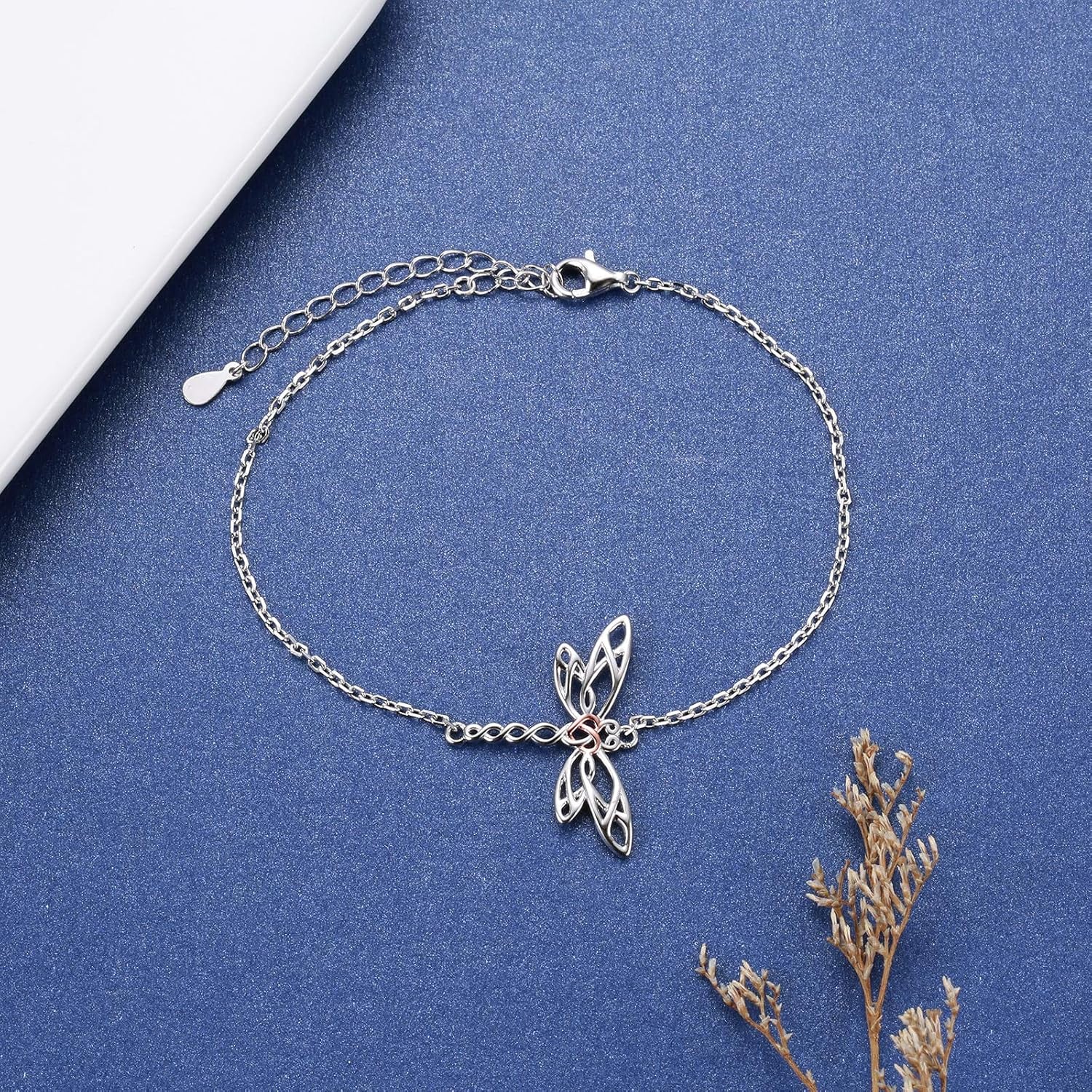 🐉 Sterling Silver Dragonfly Bracelet for Women