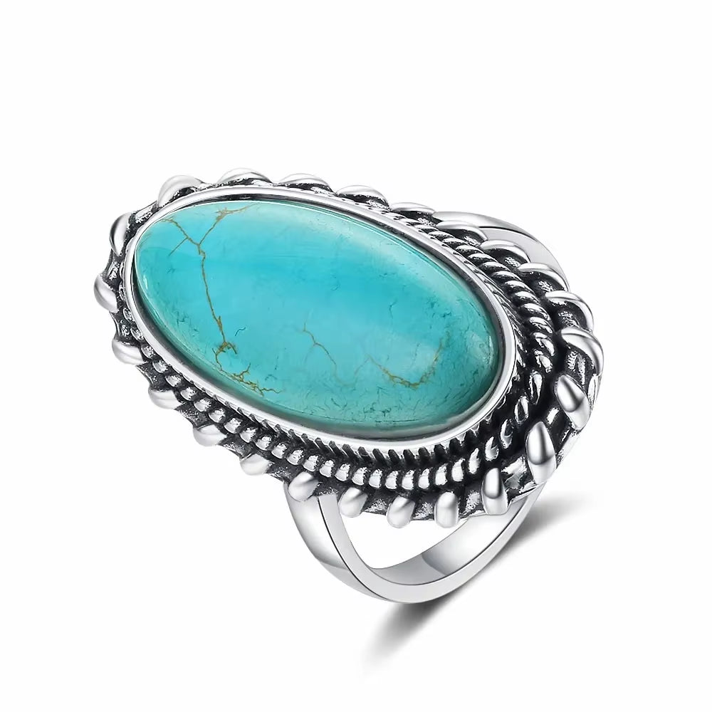 Desert Bloom Turquoise Ring – Bold Statement of Earthy Elegance & Southwestern Charm