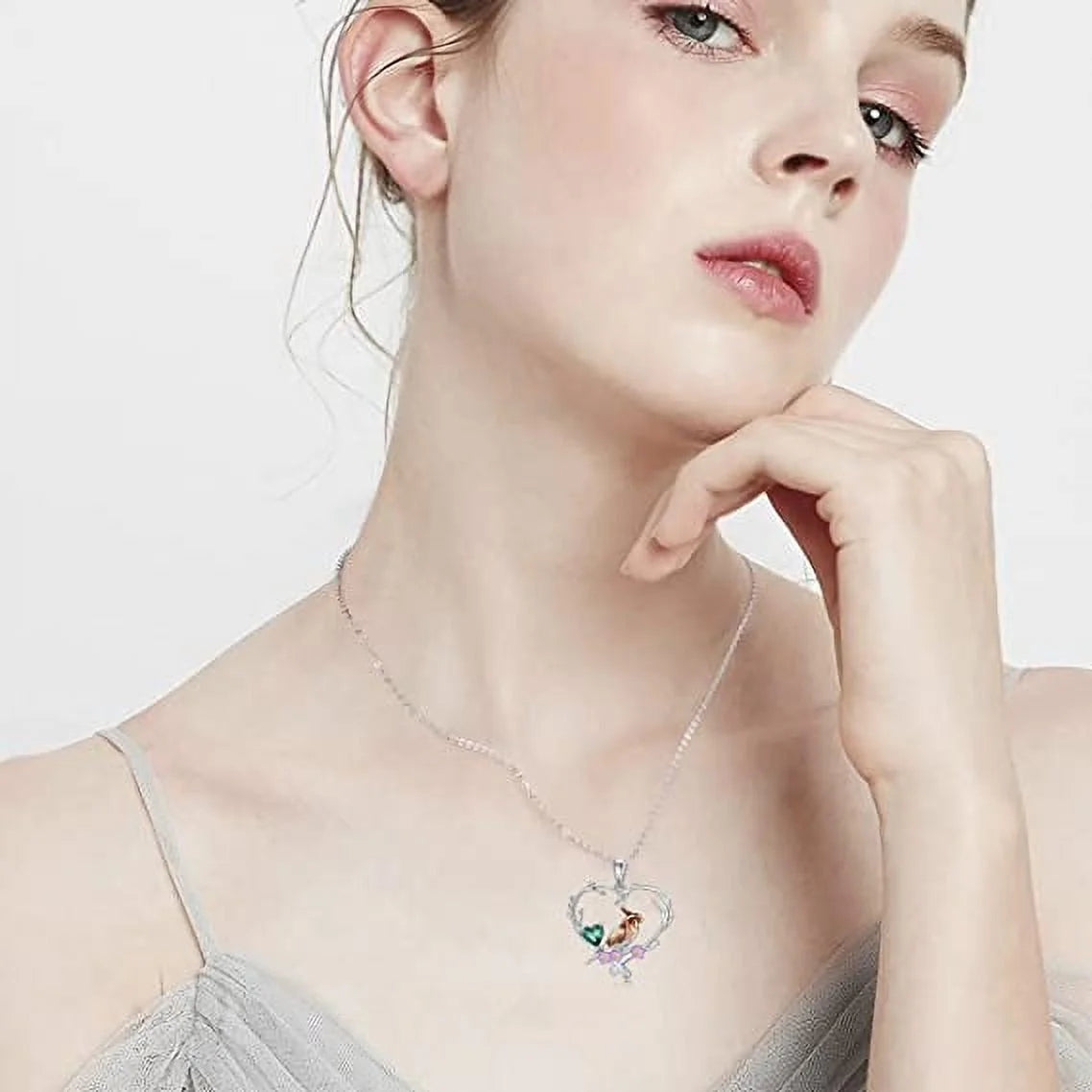 Christmas Robin Bird Pendant Necklace – 925 Sterling Silver Cute Bird Jewelry Gift for Women, Friends & Moms