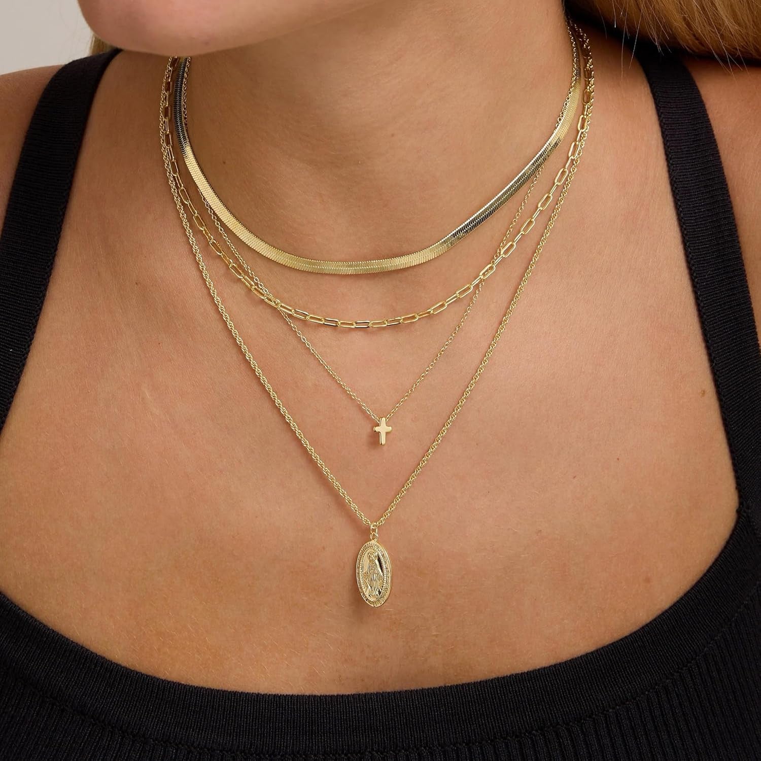 Cross Necklace for Women – Bubble 3D Sideways Cross Pendant: