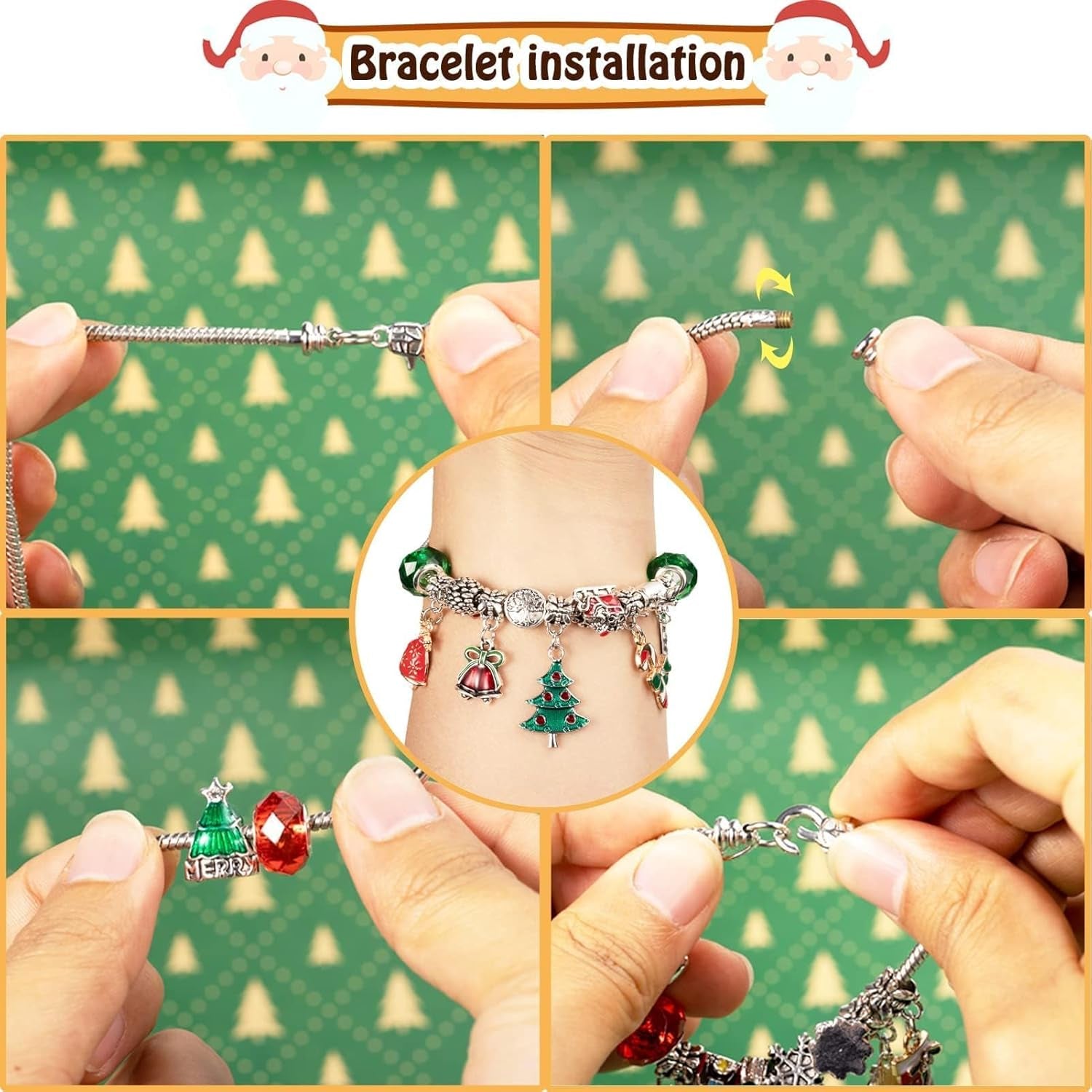Christmas Advent Calendar Bracelets 2025 for Girls – 24 Days Xmas Countdown Kit