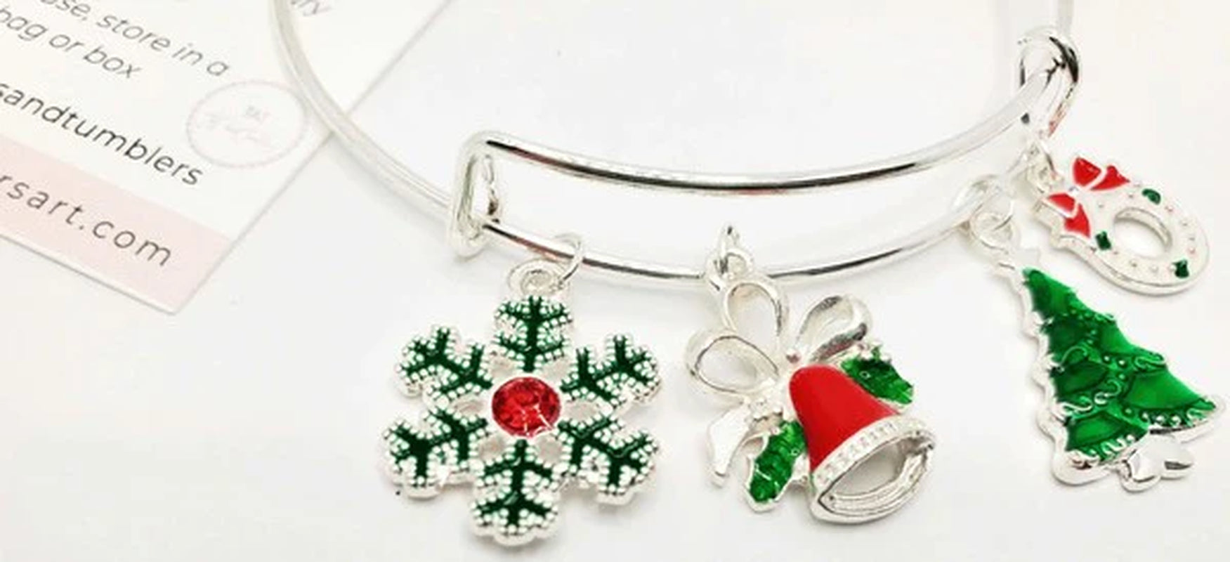 Elegant Silver Christmas Charm Bracelet – Festive Holiday Jewelry Gift
