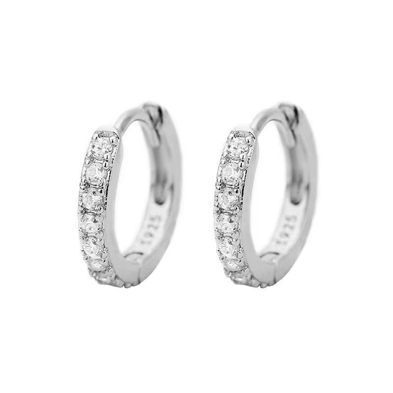 Lumière Mini Crystal Hoop Earrings – Sleek Shine with Subtle Sparkle, Elegant Everyday Jewelry