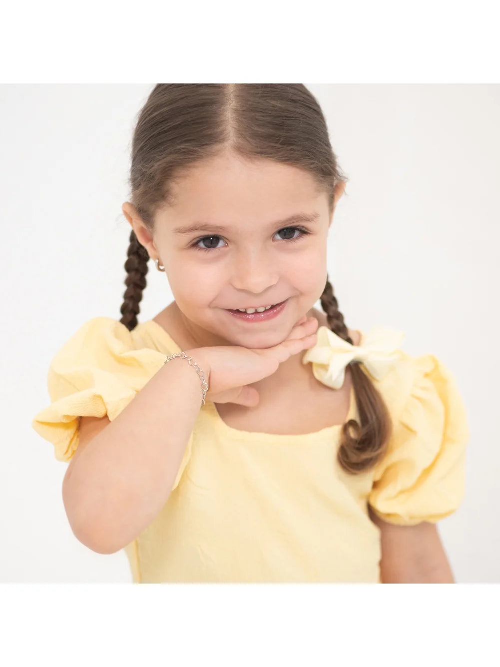 5" Heart Link Chain Baby & Toddler Bracelet – Sterling Silver Delicate Jewelry