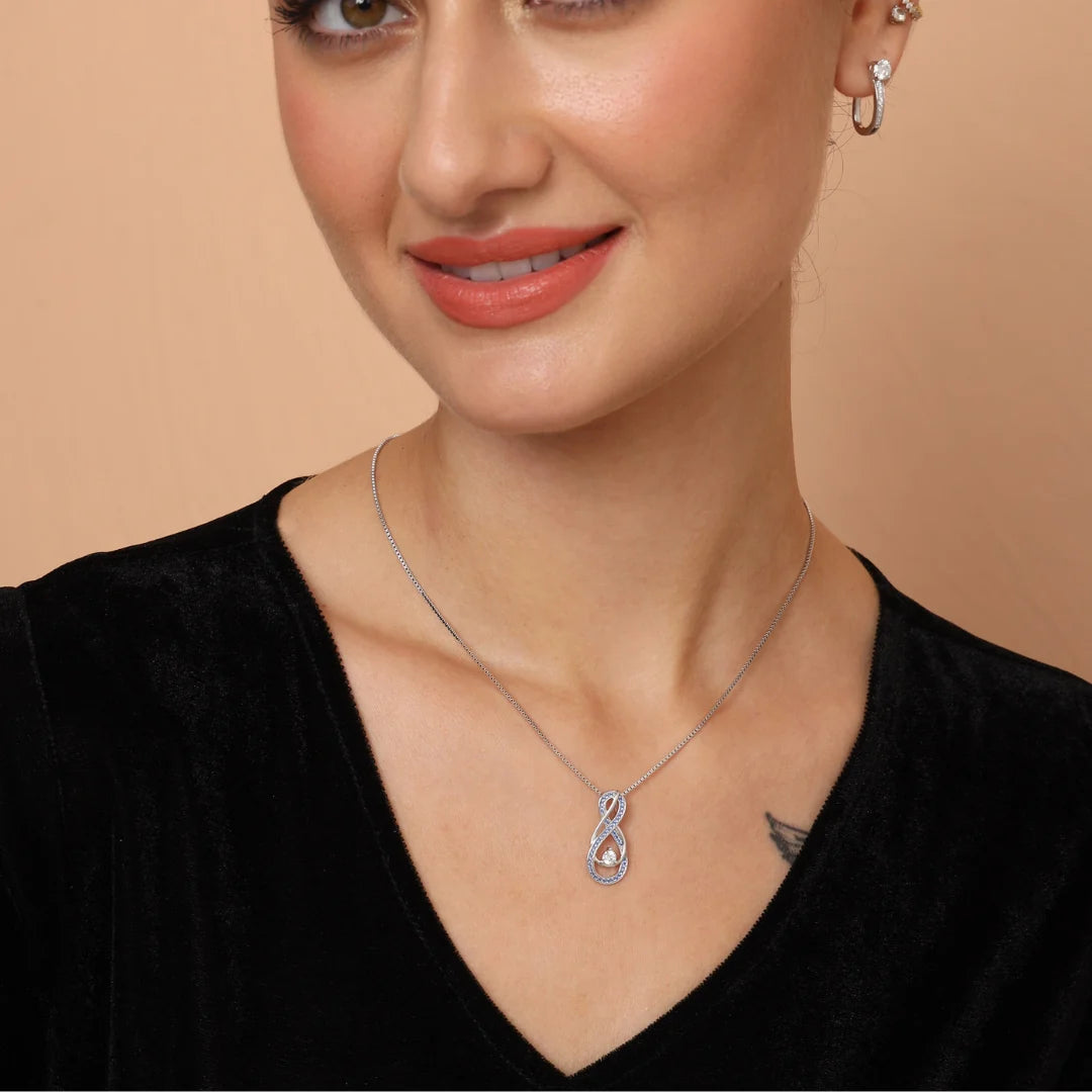 September Birthstone Necklace – Sapphire Blue Infinity Pendant Necklace | Elegant Jewelry Gift for Women