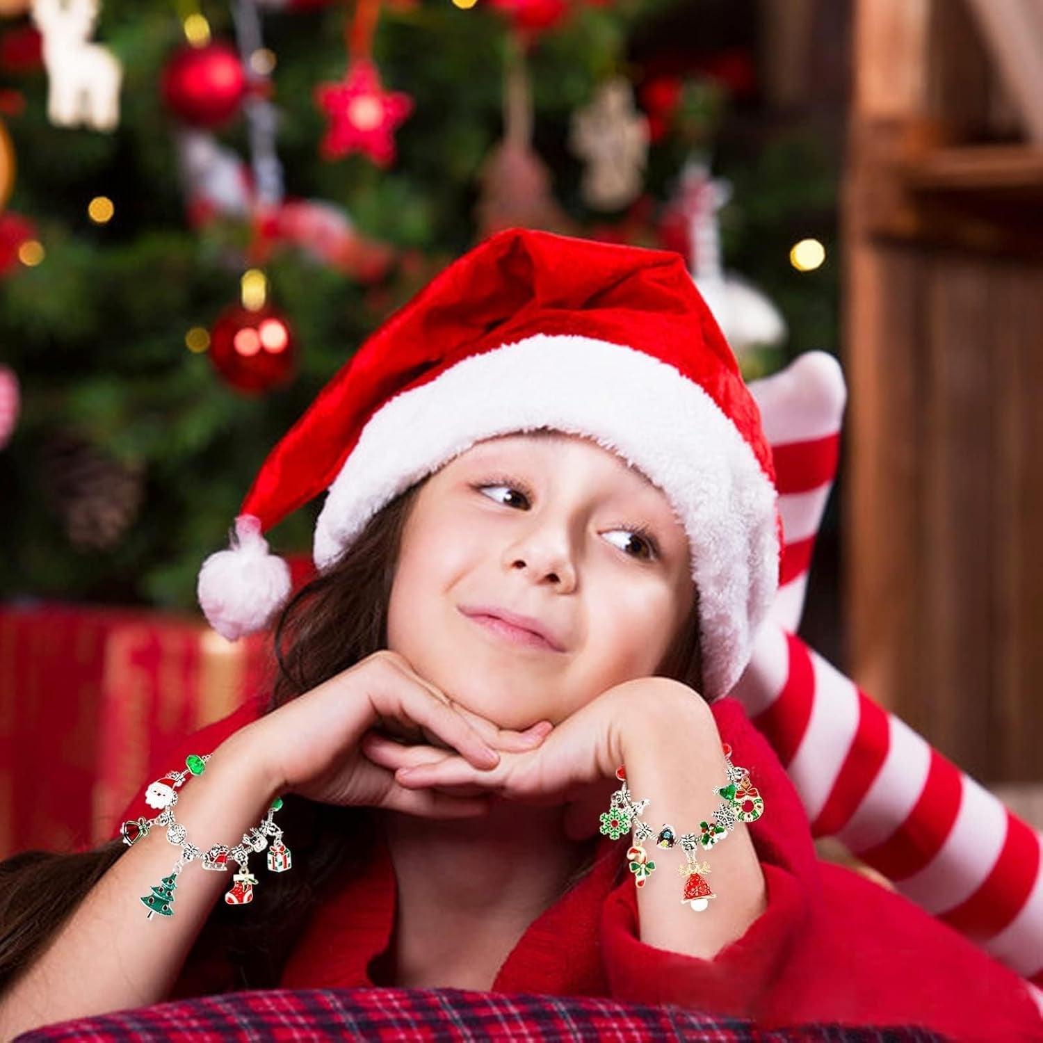 Christmas Advent Calendar Bracelets 2025 for Girls – 24 Days Xmas Countdown Kit