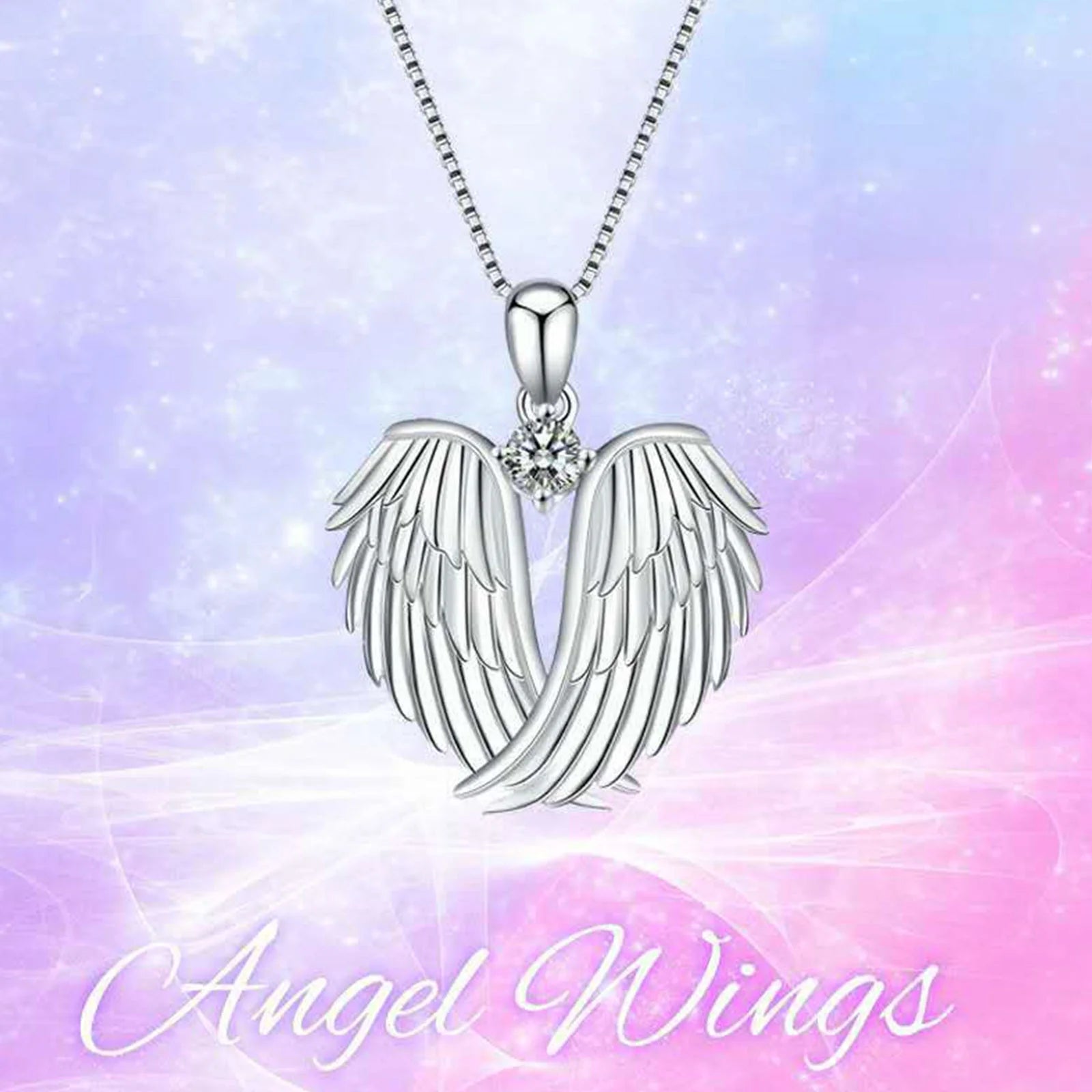 Clearance! Angel Wings Necklace for Women – 925 Silver Guardian Pendant with Birthstone – Meaningful Jewelry Gift