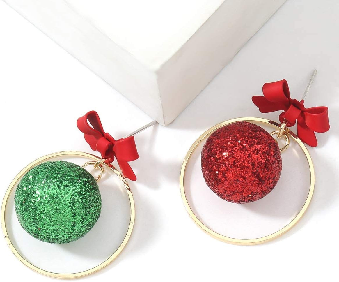 🎄 Christmas Earrings for Women – Festive Holiday Jewelry Collection (Christmas Ball, Tree, Green Leaf & Knit Designs)