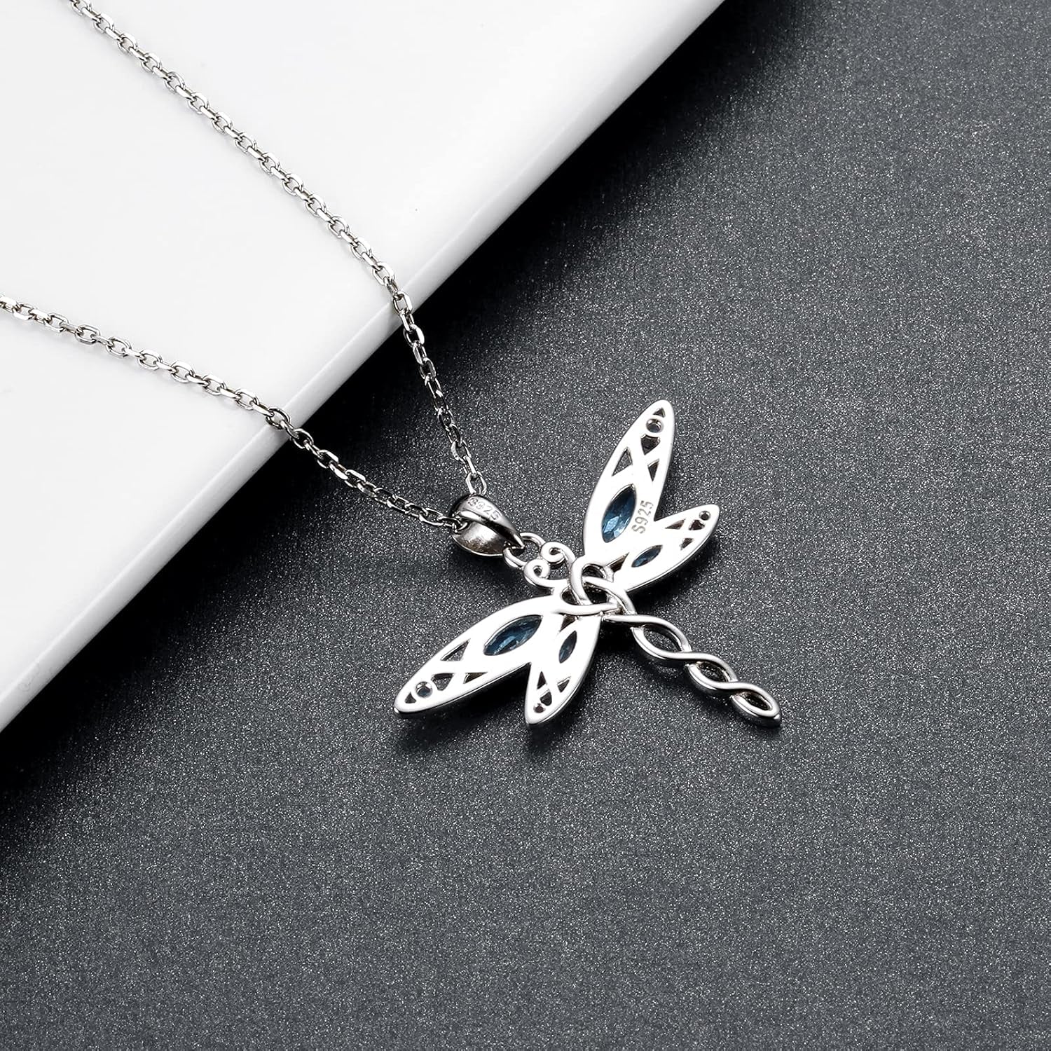 🐉 Sterling Silver Dragonfly Necklace for Women