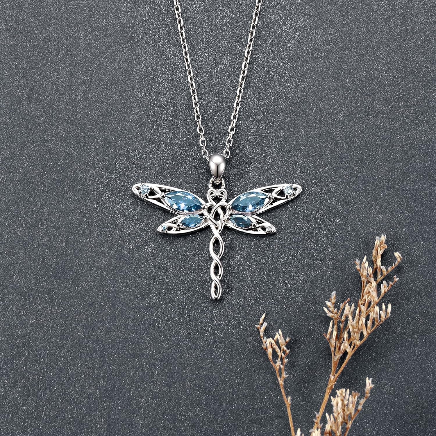 🐉 Sterling Silver Dragonfly Necklace for Women