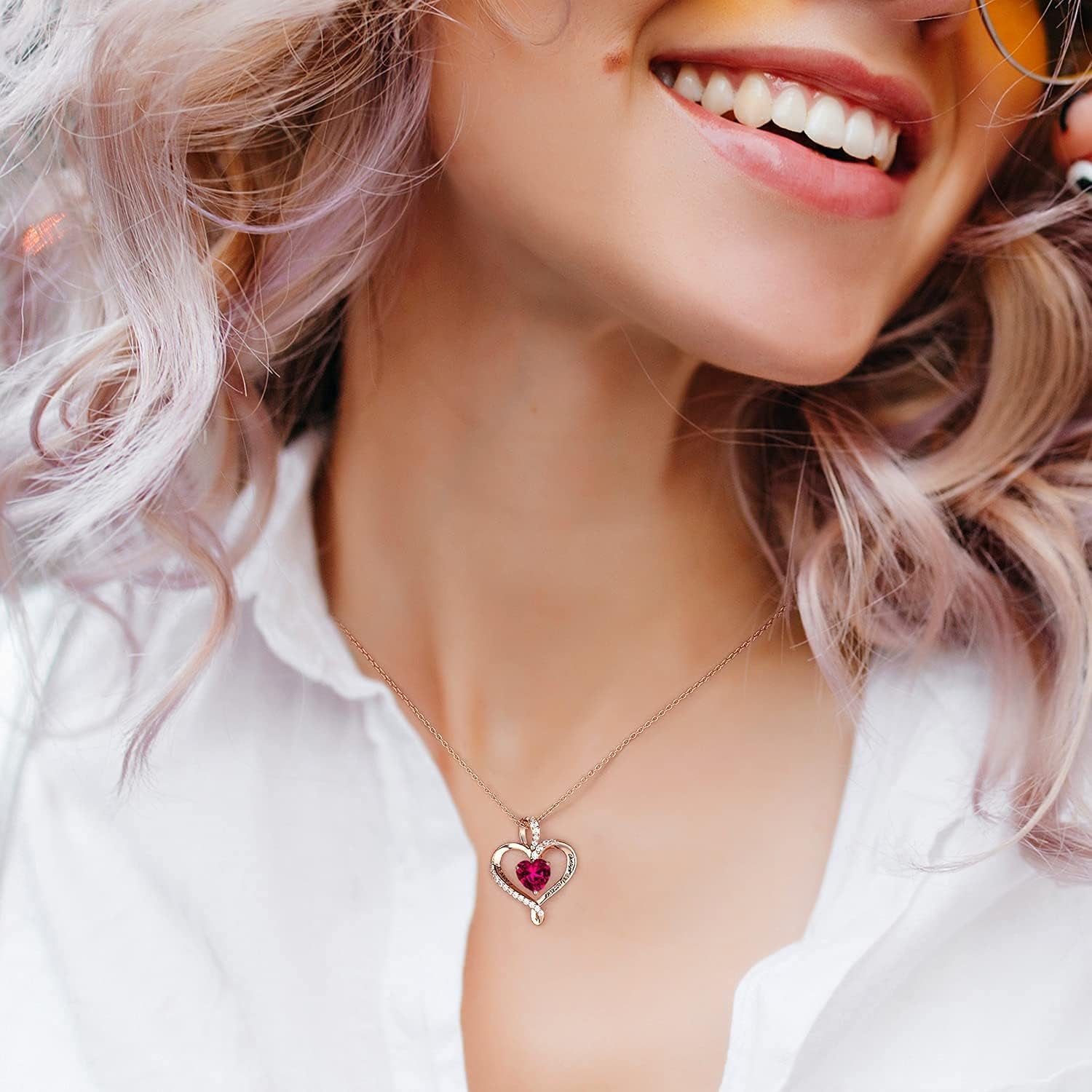 A timeless heart necklace with personalized birthstone sparkle—crafted for love and lasting memories.