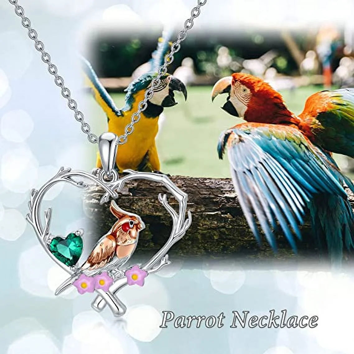 Christmas Robin Bird Pendant Necklace – 925 Sterling Silver Cute Bird Jewelry Gift for Women, Friends & Moms