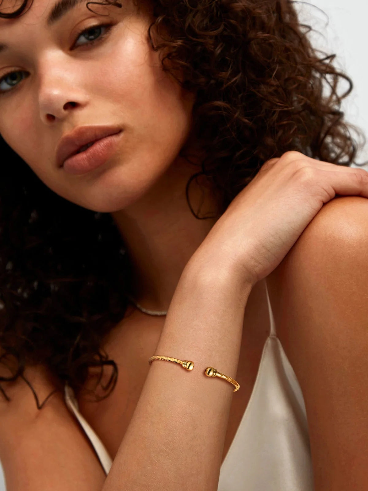 Twisted Gold Open Cuff Bracelet for Women – Fashion Solid Bangle Jewelry, Elegant Gift for Birthday & Christmas