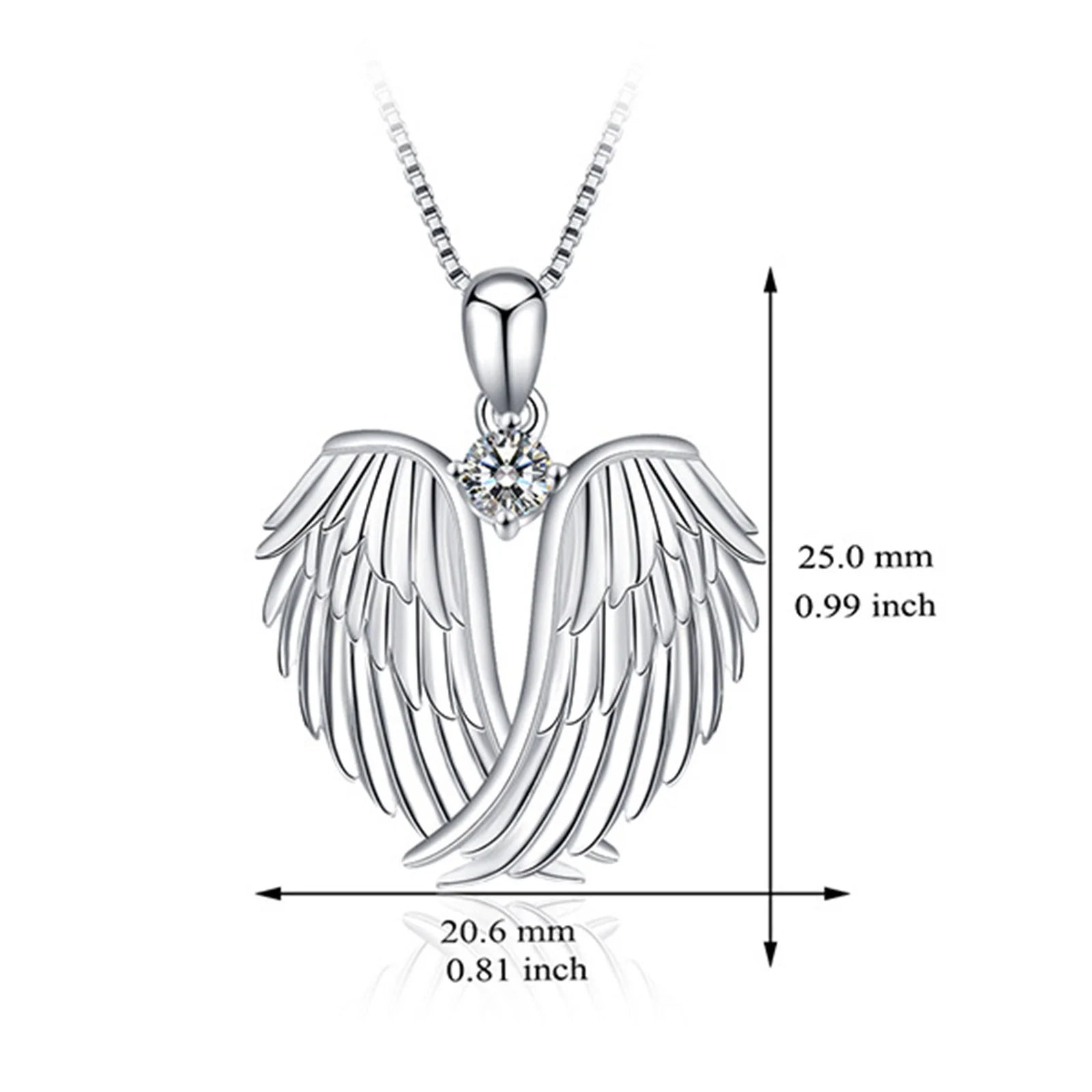 Clearance! Angel Wings Necklace for Women – 925 Silver Guardian Pendant with Birthstone – Meaningful Jewelry Gift