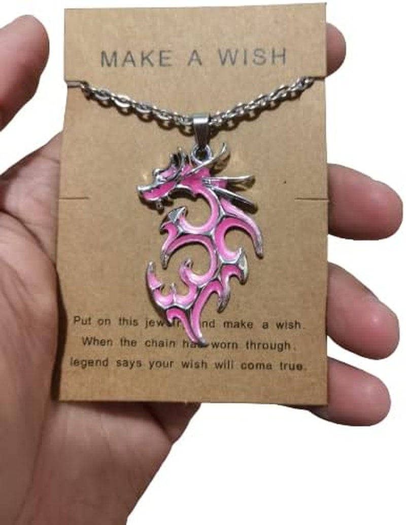 Dragon Necklace – Stainless Steel Glow in the Dark Pendant for Women & Men | Unique Summer Graduation Jewelry Gift