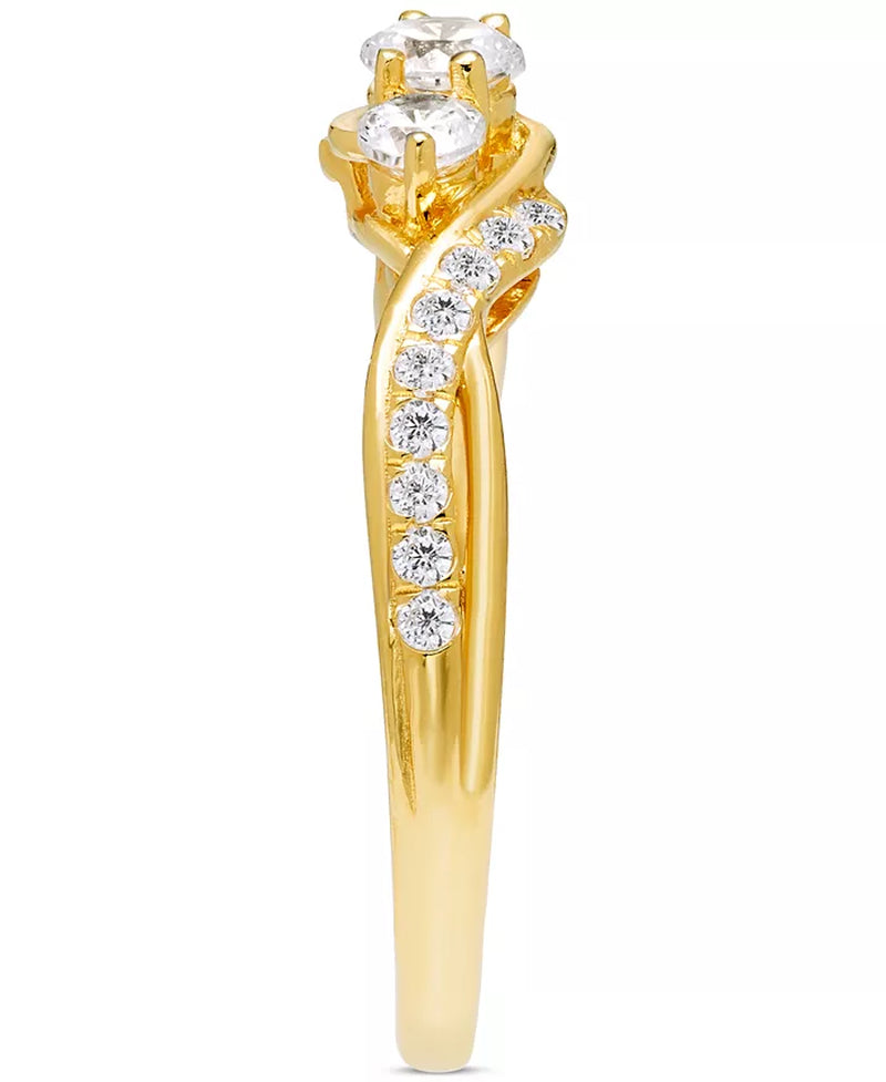 Diamond Three Stone Twist Engagement Ring (1/2 Ct. T.W.) in 14K Gold