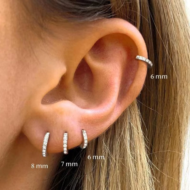 Lumière Mini Crystal Hoop Earrings – Sleek Shine with Subtle Sparkle, Elegant Everyday Jewelry