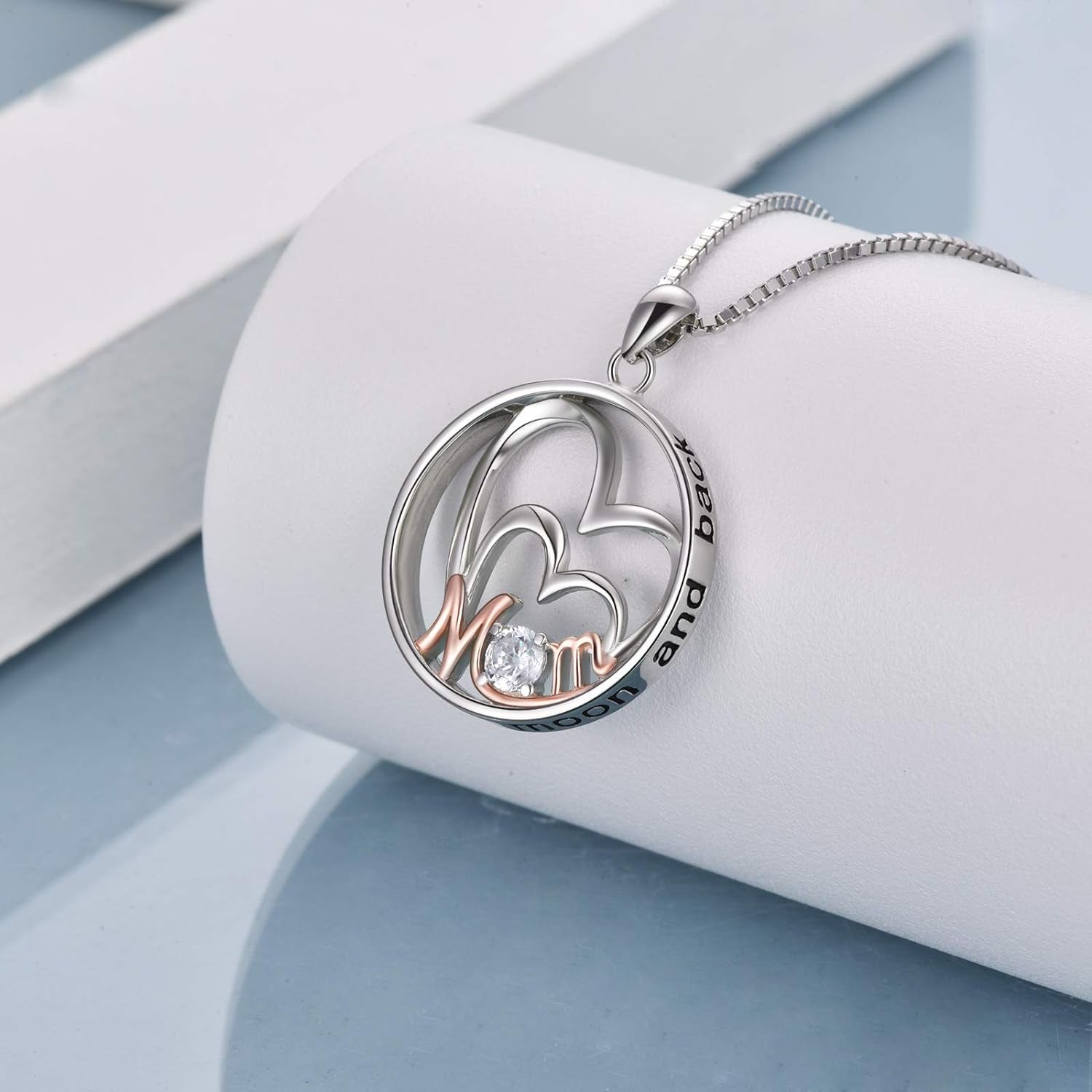 Mother’s Day Gift – Sterling Silver Mother & Daughter Pendant Necklace, Heart Jewelry for Mom, Nana, Wife, or New Mother