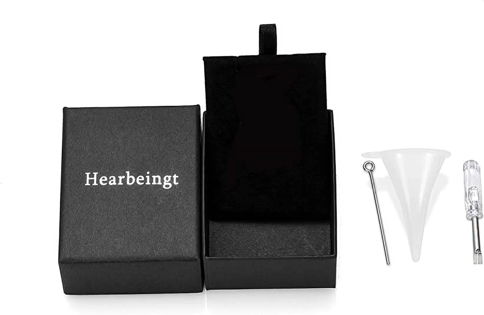 Angel Wing Heart Cremation Urn Necklace – Birthstone Memorial Locket for Human Ashes | Keepsake Jewelry for Women