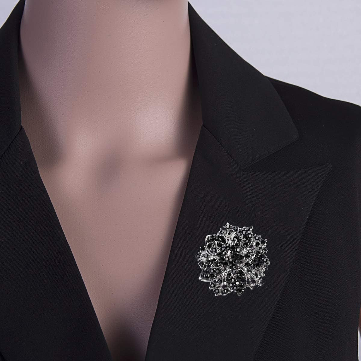 Seven Wolves All-Match Bridal Bouquet Brooch – Large Crystal Rhinestone Wedding Pin for Women