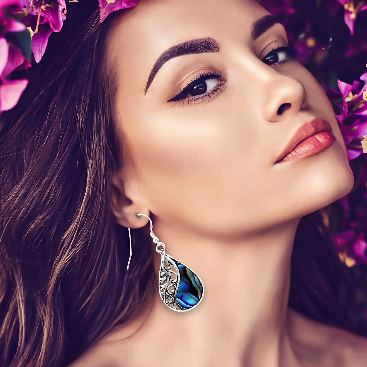 Abalone Shell Earrings for Women – Boho Beach Style in 925 Sterling Silver