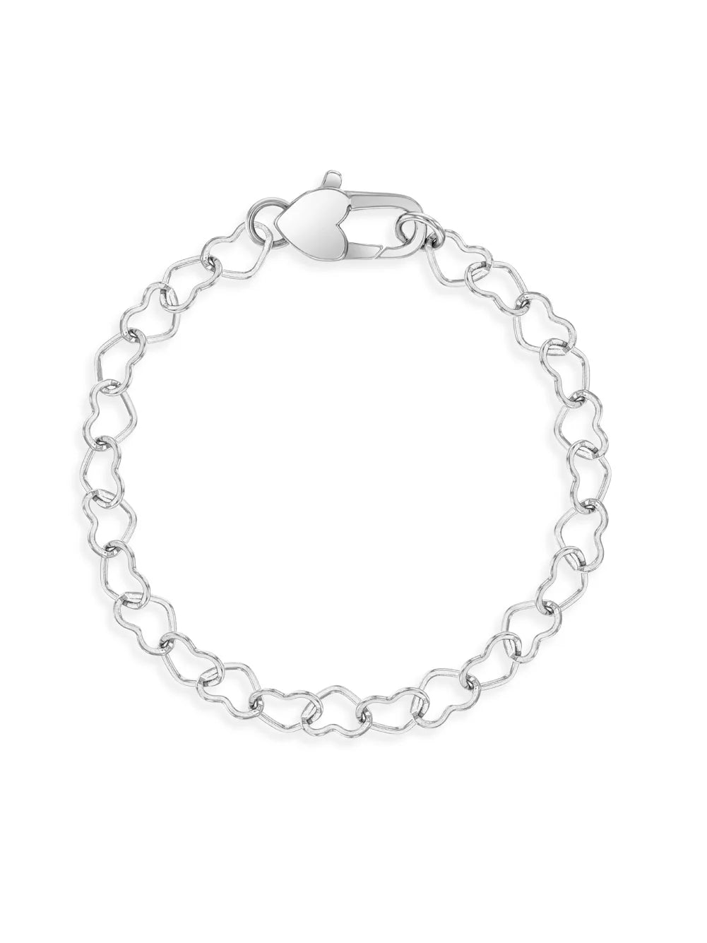 5" Heart Link Chain Baby & Toddler Bracelet – Sterling Silver Delicate Jewelry