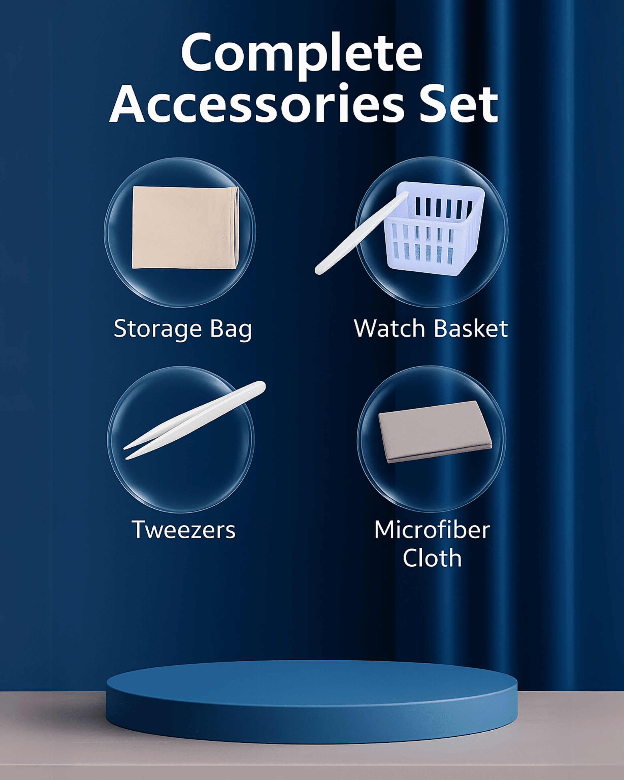 Ultrasonic Cleaner Set – 46kHz Portable Sonic Cleaning Machine with 18oz Clean Pod for Jewelry, Glasses, Watches, Dentures, and More