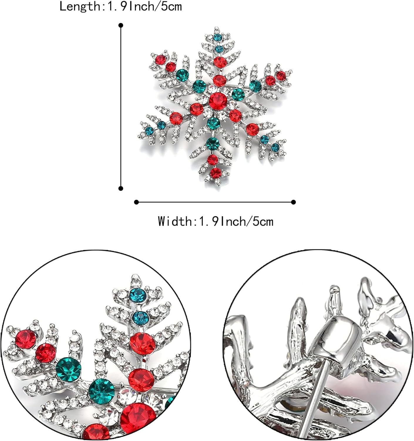 Women’s Austrian Crystal Art Deco Winter Snowflake Brooch Pin